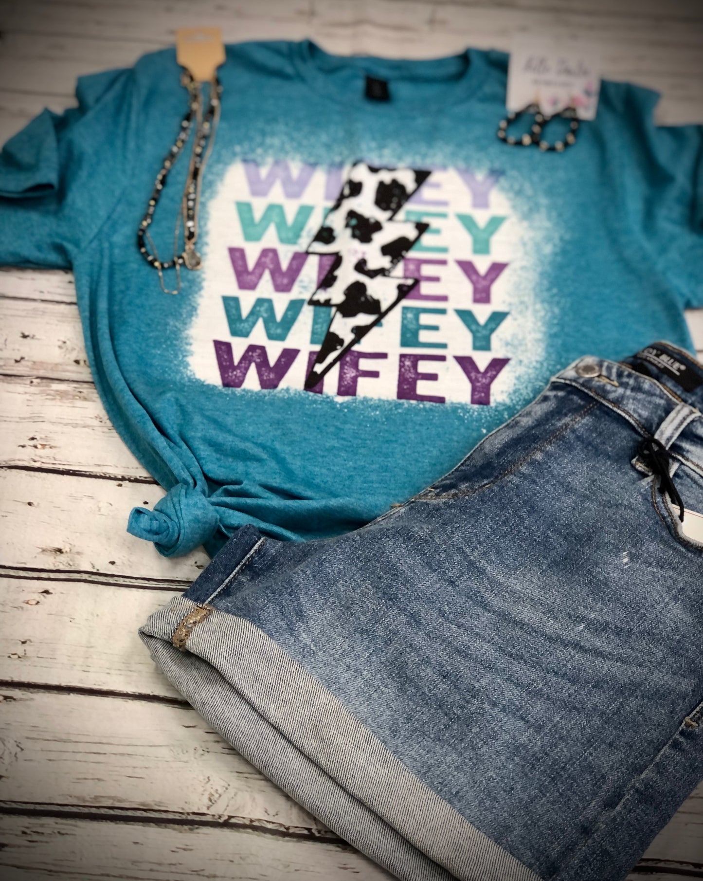 Wifey Tee ⚡️Cow Print